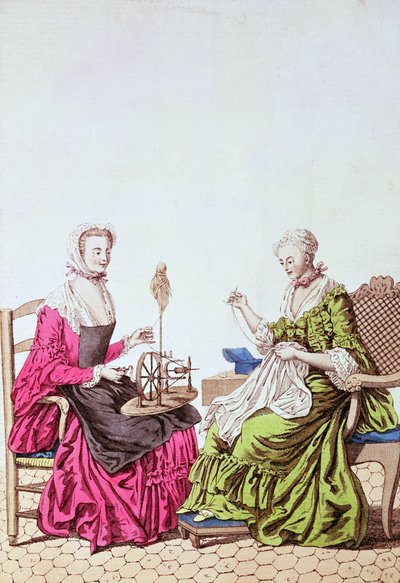 Dames filant et cousant, c.1765 - Unbekannt Unbekannt